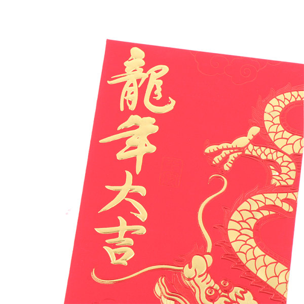 6 STK 2024 Dragon Year Red Kuvert för nyårsdekoration Mone A2