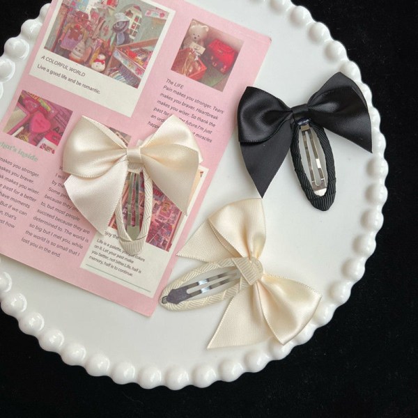 2 stk Sweet e Bowknot Hårklemmer n Sløyfe Hårnål For Girls Hair Ac White