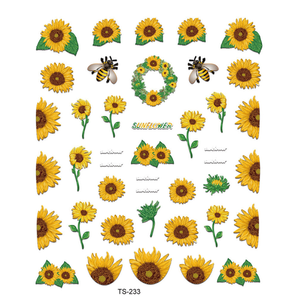 Nail Art Water Transfer Tarratarrat Pretty Sunflowers Nail D