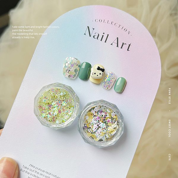 1 Box Summer Dopamine Nail Paljetter Flower Star Fragments Nail Ar A