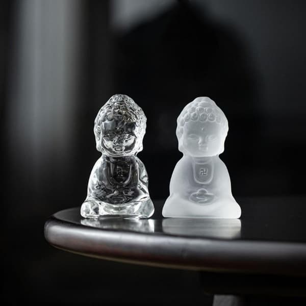 Ch'an Buddha Glasspynt Teborddekorasjoner Teseremoni A