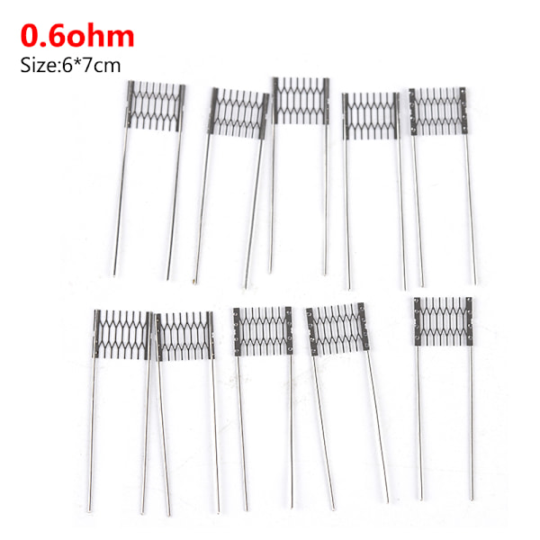 10Pc DIY Rebuild Mesh Coils 0,6/0,8/1,0/1,2ohm för Xros Calibur 0.6ohm