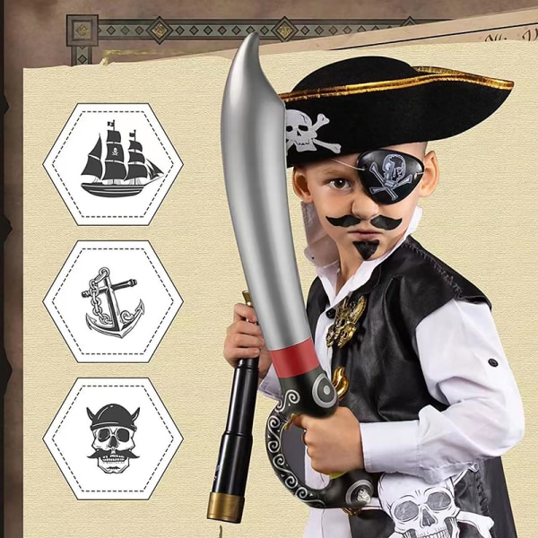5 stk Piratfest oppblåsbart sverd Barn Pirattema bursdag P S