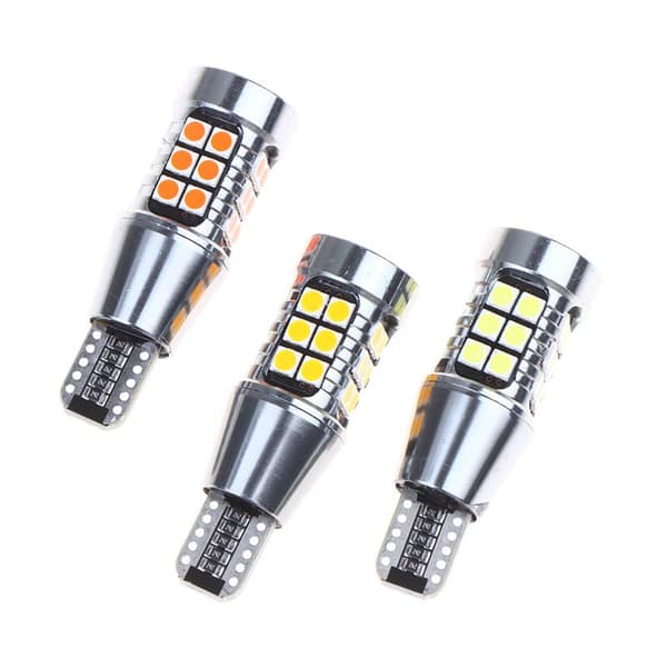 2st T15 3030 27SMD LED-lampor Canbus Bilbelysning Extra Broms Yellow 2Pcs