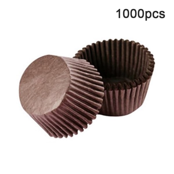 1000 STK 25x20 mm Cake Cupcake Liner Bakning Muffinsplåt Form Brown