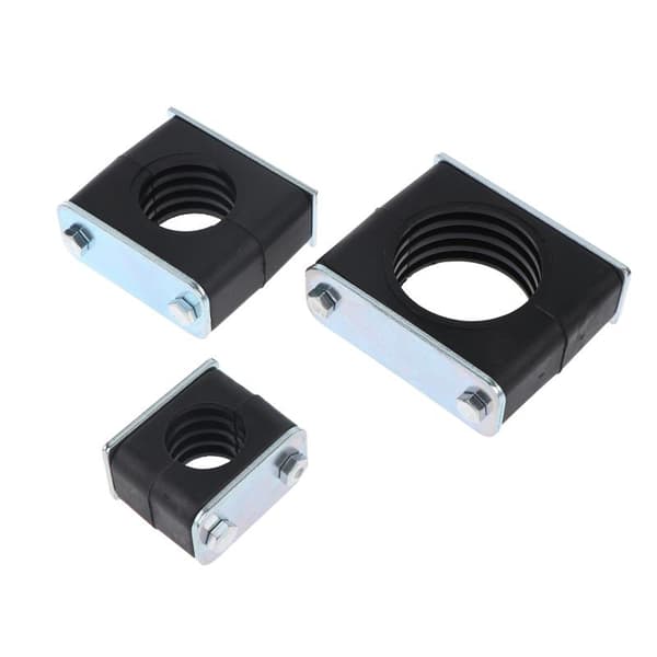 2 stk svart nylonrørklemme boltet plastklipsrørfeste 6 6mm 2pcs
