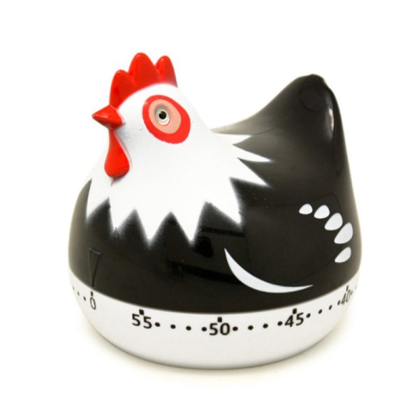 Kyllingkjøkkentimer Mekanisk roterende alarm for matlaging Black