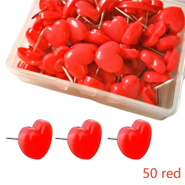 Hjerteformede tegnestifter af plast Red