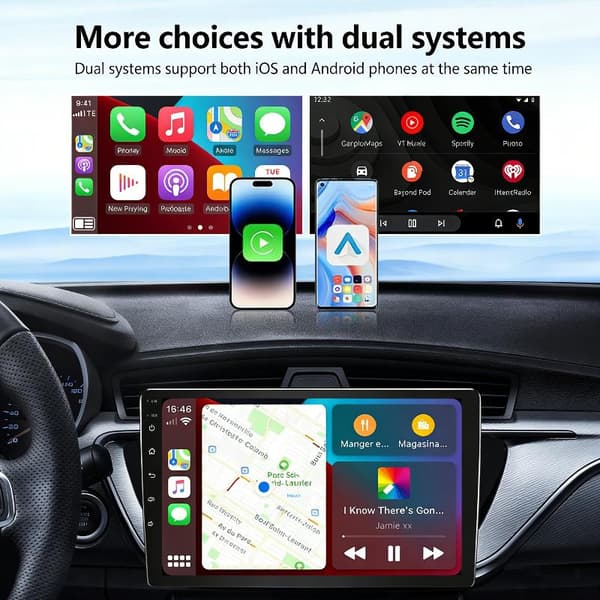 2-i-1 Trådløs CarPlay-adapter Apple Car Play Android Auto AI Carplay Adapter