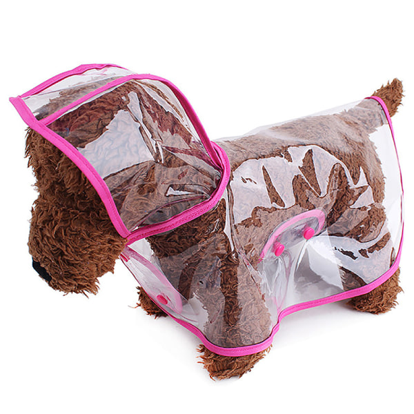 Hundehvalp Transparent Regntøj Regnfrakke PVC Hunde Regnfrakke P Pink XS