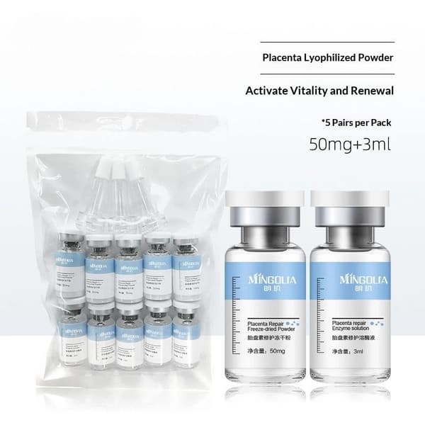 Polypeptid Placenta Frysetørret Pulver Reparation Ansigts Hydrering 5Pcs