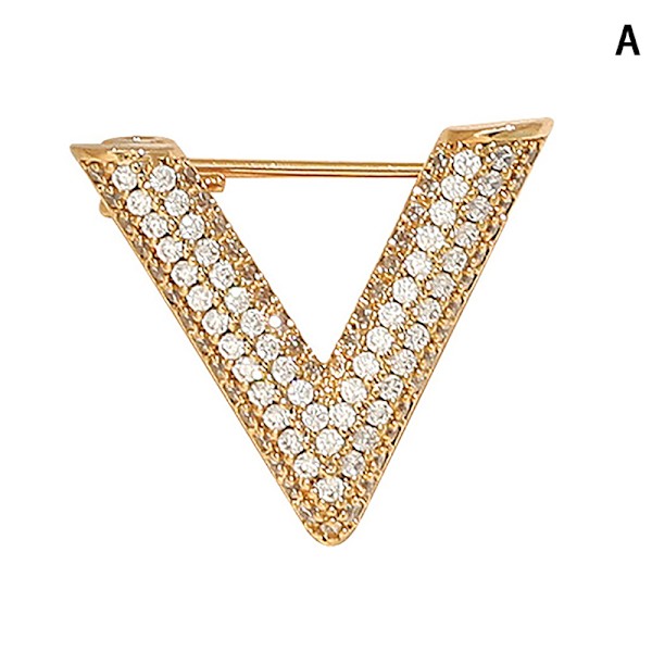 Mode V-formade broscher för kvinnor Metall Anti-bländning Lapel Pin A