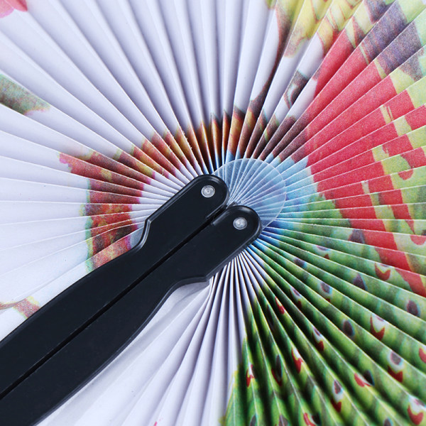 Sommar handhållen fläkt Vikbar handfläkt printed papper dekorativt