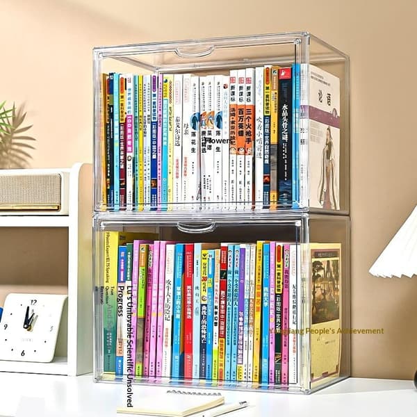 Transparent Akryl Skrivbordsvitrin - Dammtät Stor C S