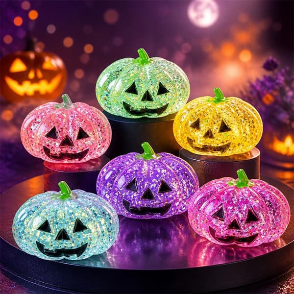Halloween Glitter Græskar Klemmelegetøj Elastisk Til Halloween A7