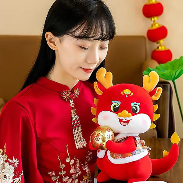 20cm e Täytetyt Red Dragon Mascot Pehmot Doll Zodiac Dragon P