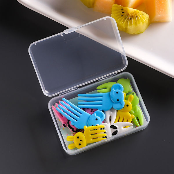 Genomskinlig barnfruktgaffellåda Organizer Case