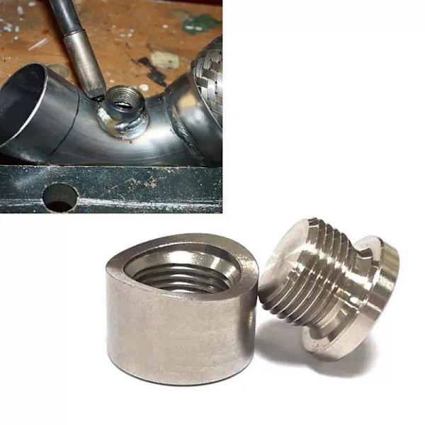Gjenge Oksygensensor Bung Rustfritt Stål Mutter Fitting Sveise M18