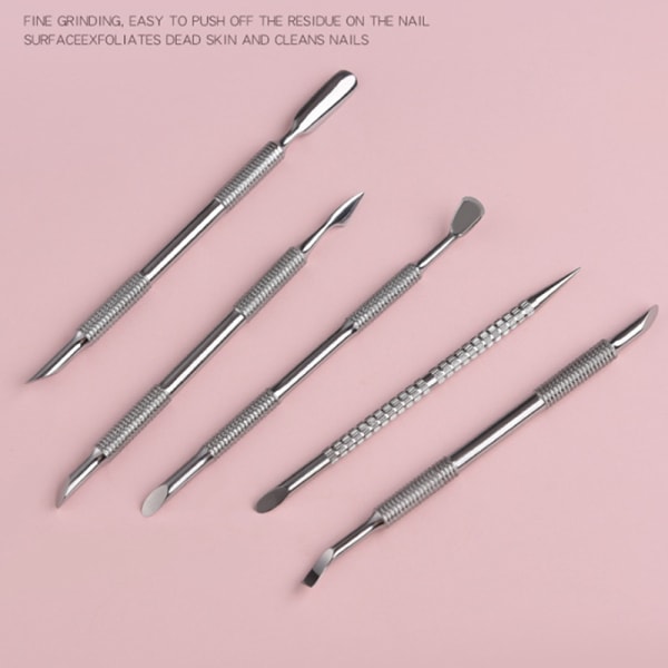 1 stk Nail Art Dual End rustfrit stål icle Pusher Spoon Dead S A