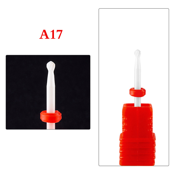 1 STK Keramisk Tungsten Nail Drill Bits Fil for elektrisk manikyr A17