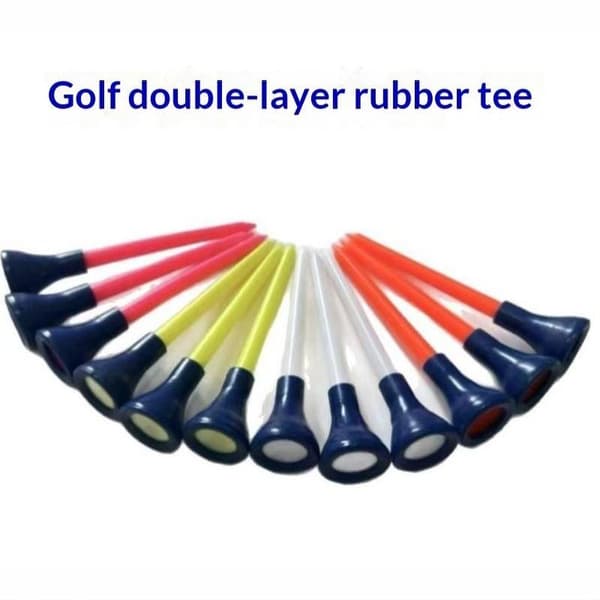 10 stk. plast doble golf-tees 83 mm gummidempingstopp White 10PCS