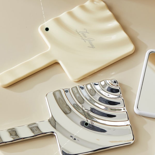 Kahva Mirror Square Makeup Mirror Handheld Vanity Mirror Hand White