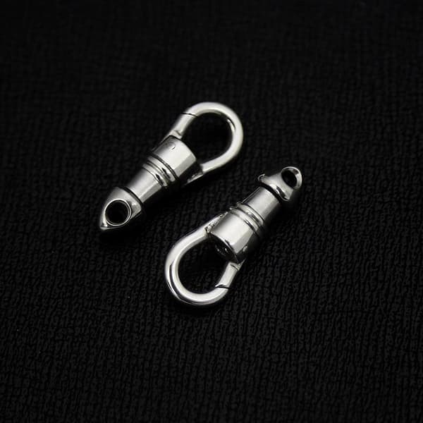 1PC Nøglering i rustfrit stål med karabinhage S 23mm