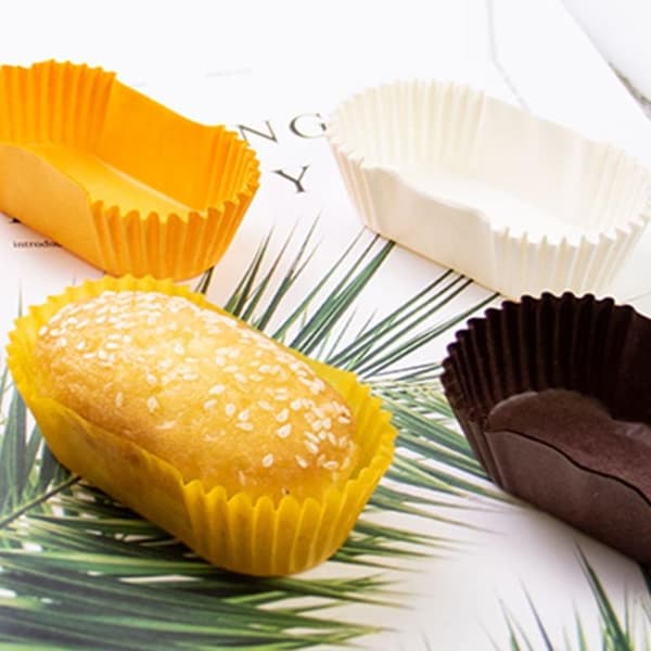 1000 stk. engangs bageforme til brød, papir bageforme, cupcakeforme White