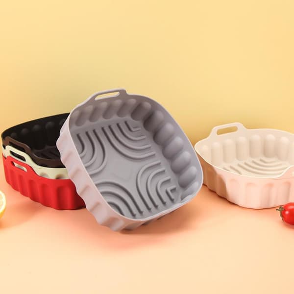 Silikone Airfryer Bagekurv Bakkeindsats Genanvendelig Non-stick Red Large
