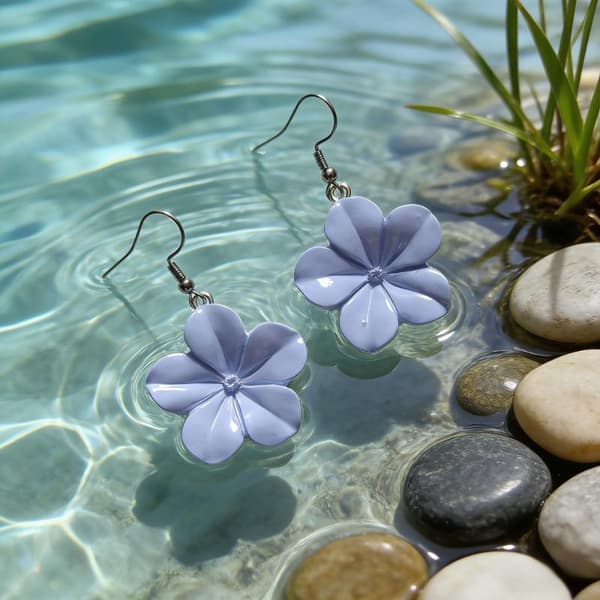 Boho 3D Blomst Dingleøredobber for Kvinner Fargerik Harpiks Blomster A4