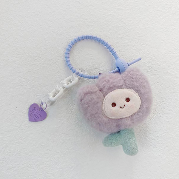 Kawaii tegneserie blomster nøglering e plys tulipan nøglering Tasker Pend Yellow