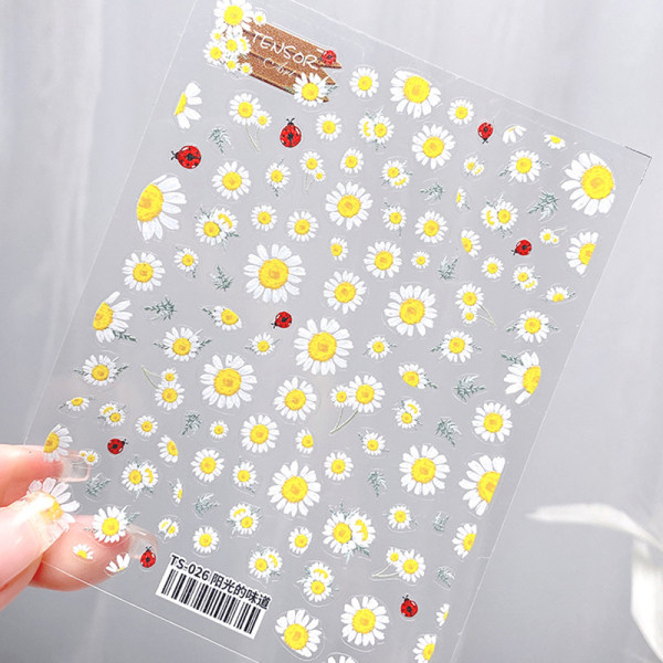 1 arkki Nail Art Tarrat Transfers Spring Sunflowers Floral Fe TS026