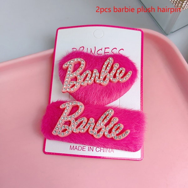 Motebrev Hjerte Hårnål Rosa Plysj Hårklemme Side Bang Cli A6