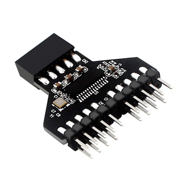USB 2.0 1 till 2 portar 9-stifts kabeladapter Moderkort Frontpanel