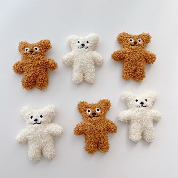 Ins Brosch Bean Bear Plush Doll e Cartoon Pin Skolväska Pendan Brown