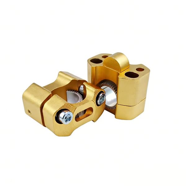 CNC Billet Styreklemmefeste Fat Bar Risers Monteringsklemmeadapter F Gold