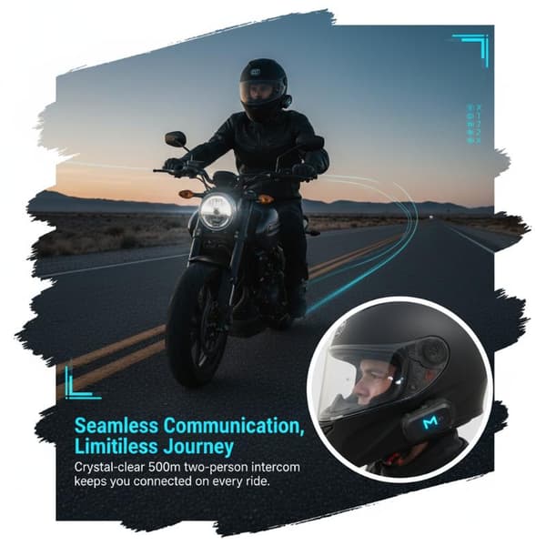 MOFOX Y12 Pro Motorcykelhjälm Intercom Headset Med Musikdelning 2