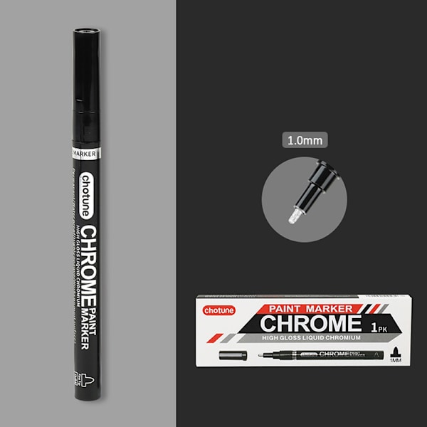 Chrome Mirror Reflekterende Marker Sølv Marker Liquid Pen Craftw 1mm