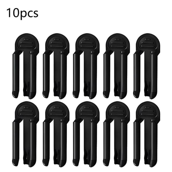 10 plastavfallsposeklemmer - søppelbøtteholdere Black