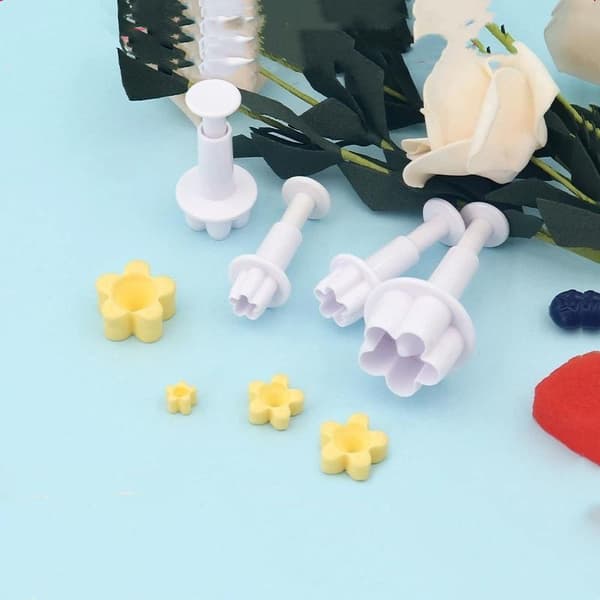 4 stk. plommblomst kake stempel fondant kakeform plomme bakeform
