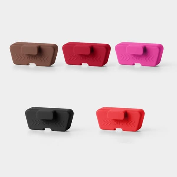 Silikon bil OBD-portdeksel vanntett rustfritt OBD-portlås Wine red
