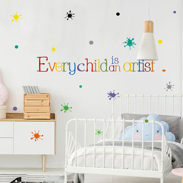 Jokainen lapsi on taiteilija Wall Sticker Englannin sananlaskujen makuuhuone