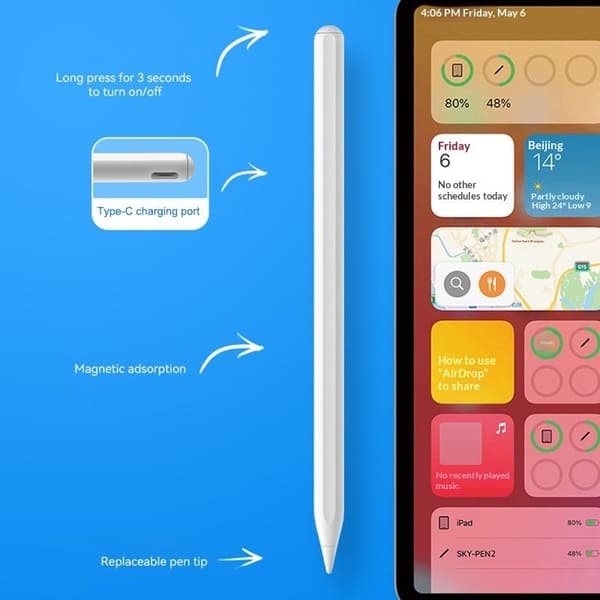Styluspen til Apple Pencil med magnetisk opladning Touch Pencil A1
