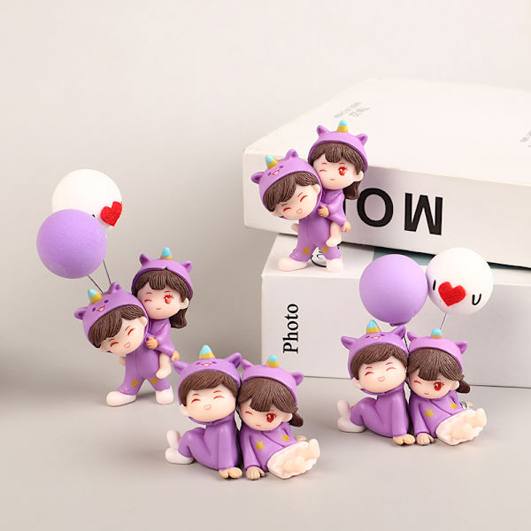 1Par e Creative Cartoon Purple Pyjamas Parbildekoration O C
