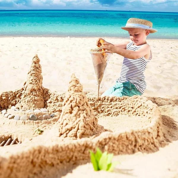 Strand Barn Vask Sand Overløp Trakt Utendørs Sandspade Pi Orange