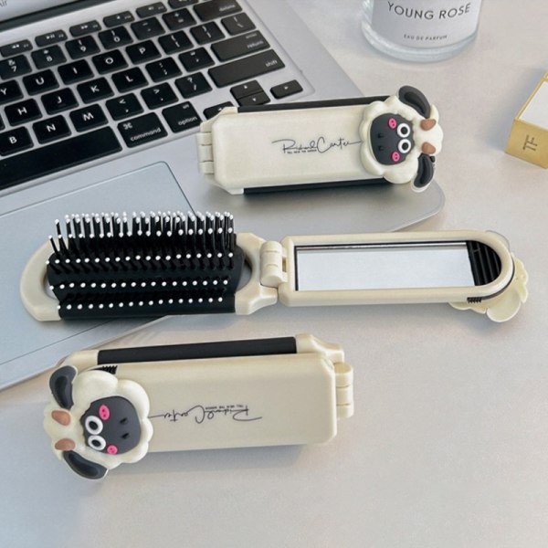 Mini Portable Hairbrus Folding Kamhode Massasje Travel Hair Co Sheep