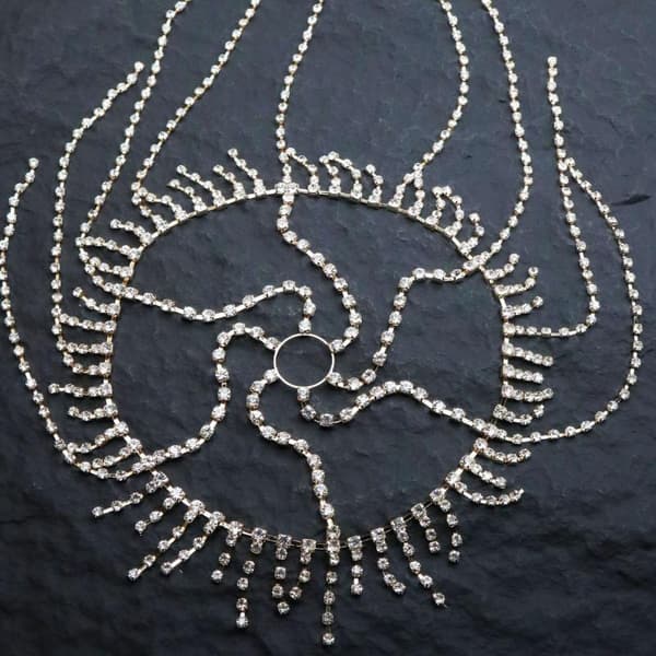 1 stk Flash Dusk Rhinestone Lue Hodeplagg Krystall Hodekjede J A3
