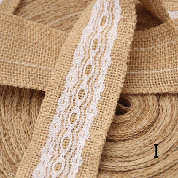 2M Bröllopsspets Säckväv Garland Hessian Ribbon Julklappar B khaki 5*200cm