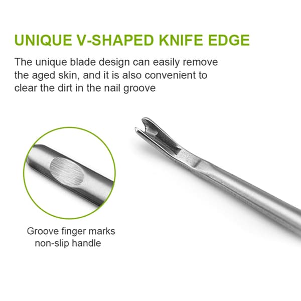 Fodpleje i rustfrit stål icle Pusher Remover Nail Cleaner Pedi OENSIZE