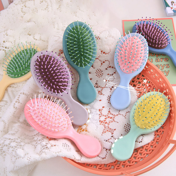 Mini Wet Hair Brush Hair Combs Small Pocket Travel Hair Brush T Pink